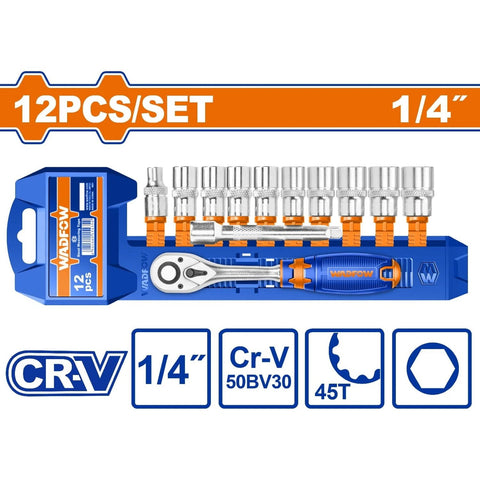 JUEGO DE DADOS SOCKET 1/4'''' 12 PIEZAS