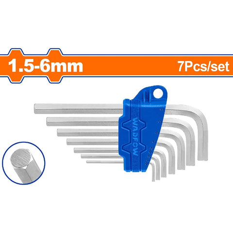 LLAVES HEXAGONALES DE BRAZO CORTO DE 7 PZS