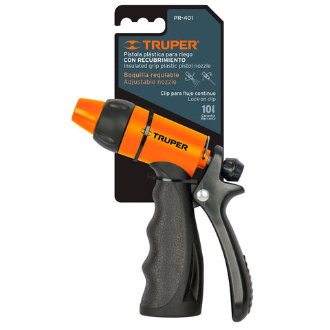 PISTOLA PLASTICA PARA RIEGO CON RECUBRIMIENTO